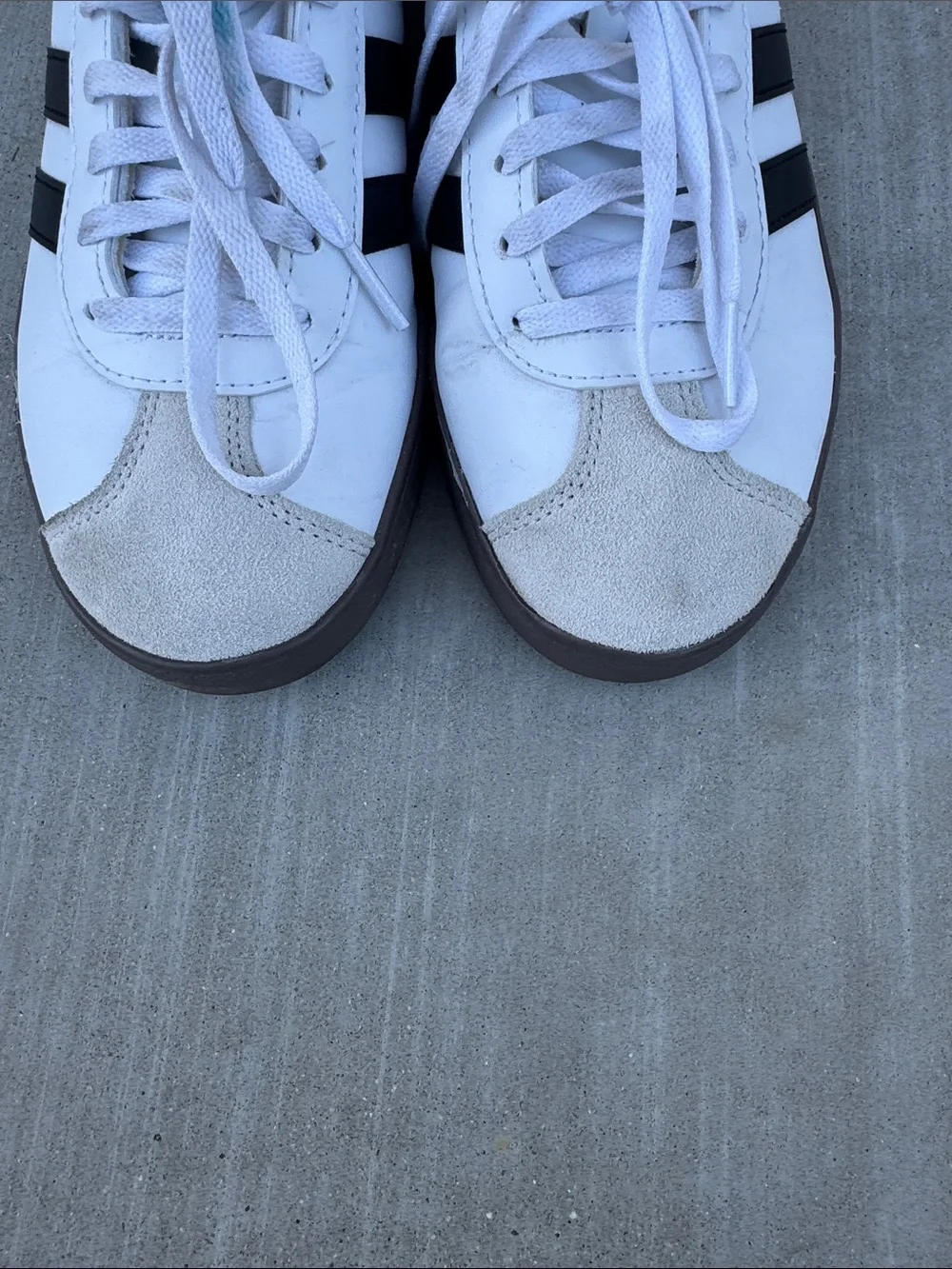 Adidas White and Black Classic Court Sneakers